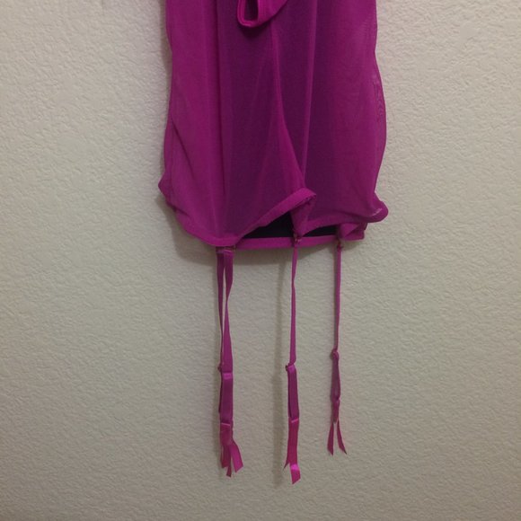 Daisy Fuentes 2-pc Lace Bustier Lingerie Set Pink - Picture 10 of 15